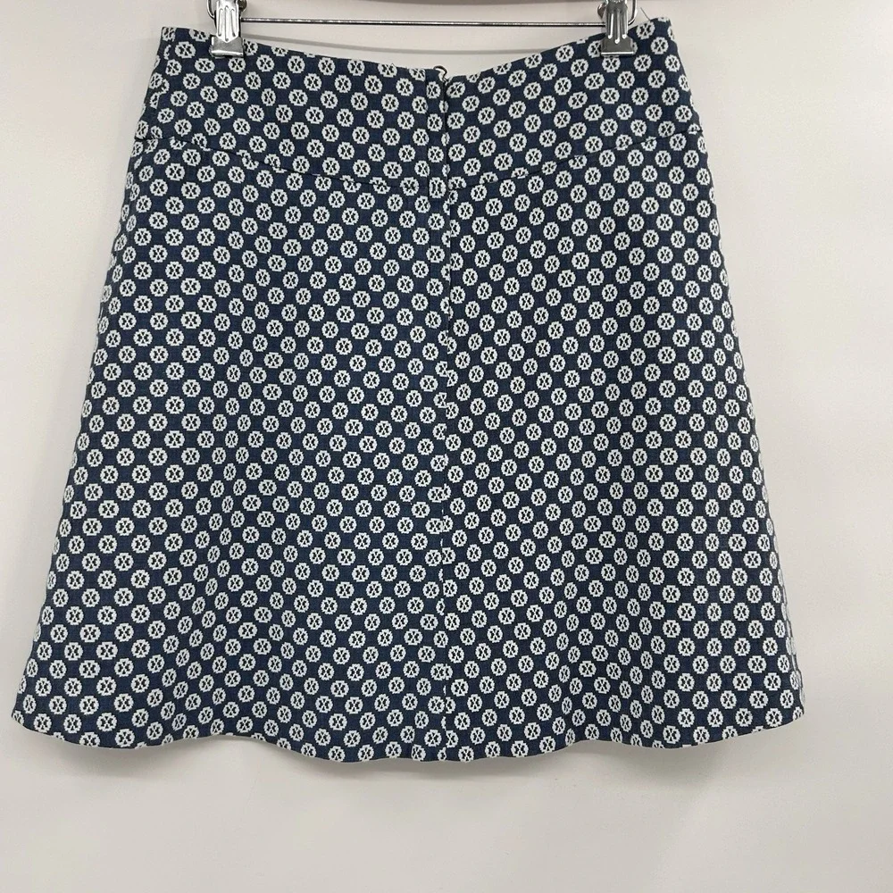 Anthropologie Maeve‎ Womens Fourth Street Swing Skirt Size 8 Blue Cottage Boho